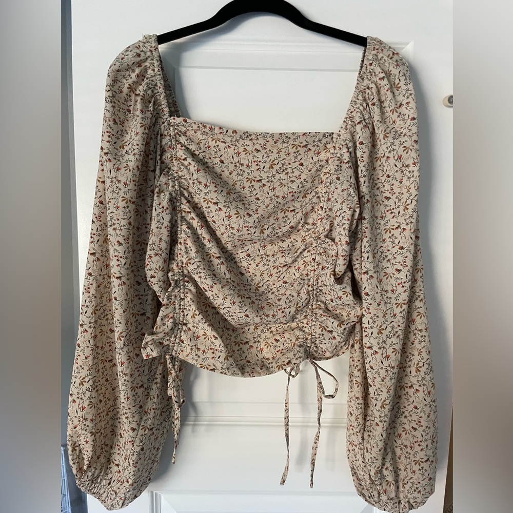 Beige floral blouse